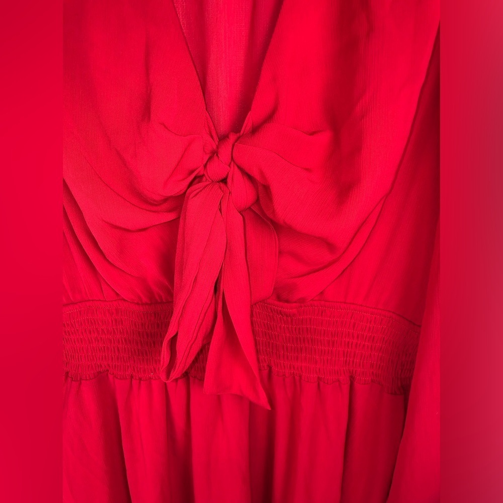 Chic Red Long Sleeve Dress - Picture 3 of 10